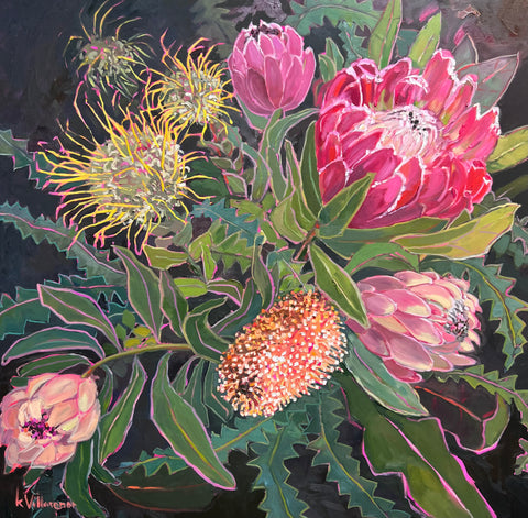 Framed reproduction of “Protea Love”