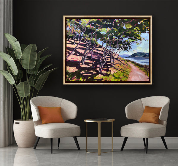 Framed limited canvas reproduction of “path at Batiquitos Lagoon”
